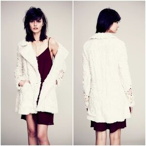 Free People Faux Fur Swing Coat size 10 NWT